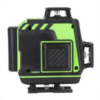 Niveau laser vert 3D 4D avec télécommande, 2 batteries, chargeur et sac de transport pour la construction