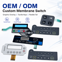 Teclado Táctil con Membrana Personalizado OEM ODM, Superficie Gráfica y Cable Flexible para Equipos de Panel de Control Industrial