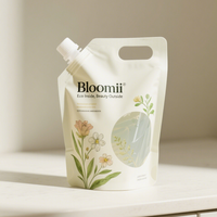Détergent liquide vaisselle écologique, shampoing liquide, sachets souples à bec verseur, rechargeables en plastique, recyclables, en matériau mono PE