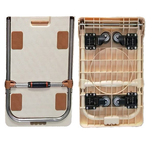 <b>Trolley</b> Pull Luggage <b>Trolley</b> Warehouse Trailer Portable Universal Wheel Four-Wheel Folding Mute Pull Handling <b>Trolley</b> - Product Image 2