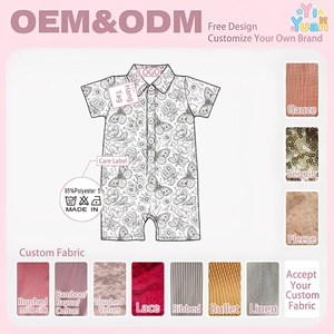 Combinaison bébé à col imprimé sur <span class=keywords><strong>le</strong></span> thème des fêtes, à manches courtes, boutonnée, une pièce, pour Noël et Halloween, vêtements pour nourrissons - Product Image 2