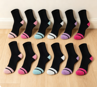 Chaussettes ras du cou pour femme Betop 80% coton peigné – Respirantes, décontractées, sportives, pour le quotidien, chaussettes de printemps tricotées haute densité 144N
