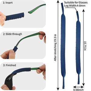 Lunettes de soleil en néoprène avec logo personnalisé, 5 pièces, support antidérapant et réglable, pour lunettes de sport - Product Image 4