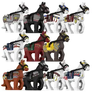 Nieuwe Drie Landen Paard En Vijf Tijger Militaire Paarden Ring Paard Zadels Mahler Plastic Mini Blokken Figuren Speelgoed Kinderen Speelgoed