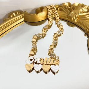 QIUHAN Collana Personalizzata OEM a Doppio Strato in Acciaio Inossidabile con Incisione <span class=keywords><strong>e</strong></span> Catena XO, Regalo Personalizzato per <span class=keywords><strong>Amici</strong></span> <span class=keywords><strong>e</strong></span> Innamorati - Product Image 1