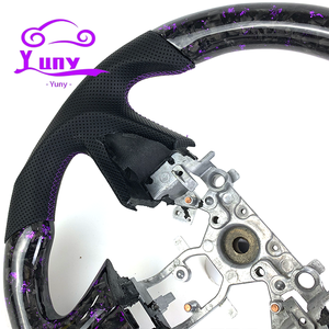 Volant de voiture en fibre de carbone forgé sur mesure avec des fragments violets pour Infiniti Q50 Q50L Q50s Q60 Q50 Style de course Red-sport - Product Image 4