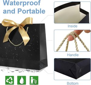 Sac en papier blanc de luxe personnalisé avec votre propre logo et poignée pour les magasins de chaussures, sacs cadeaux - Product Image 5