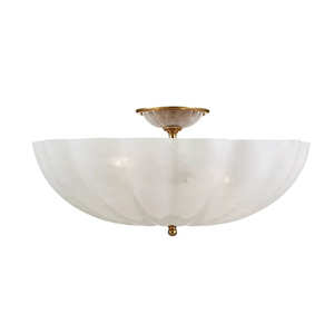 Lustre en verre de style campagnard français, design vintage de luxe, semi-encastré, pour restaurants - Product Image 1