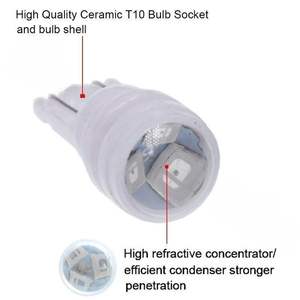 Ampoule LED en céramique <span class=keywords><strong>CAR</strong></span>-REFINE C038 W5W T10 3SMD pour éclairage intérieur, blanc, jaune, vert, rose, bleu, rouge, base en céramique, indicateur de <span class=keywords><strong>moto</strong></span> - Product Image 2