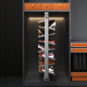 Household Durable Revolving Aluminum <b>Shoe</b> <b>Storage</b> <b>Rack</b> Space-Saving Multi-Layer Slim Rotating Cabinet Hardware Fittings - Product Image 4
