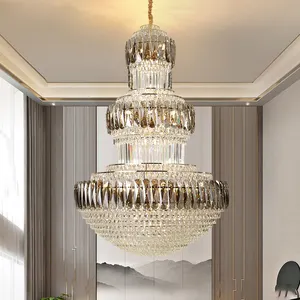 Beliebte benutzer definierte Dekoration Beleuchtung Luxus Home Hotel Wohnzimmer Kristall Gold teure Kronleuchter