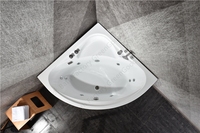 Baignoire autoportante de luxe CE pour petite salle de bain, dimensions 1200 x 1200, baignoire d'angle pour une personne, spa avec massage à air