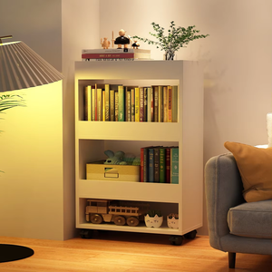 Estantería Sencilla, Estante de Almacenamiento de Pie, Estantería <span class=keywords><strong>Infantil</strong></span> <span class=keywords><strong>con</strong></span> <span class=keywords><strong>Ruedas</strong></span>, para Sala de Estar, Dormitorio, Móvil - Product Image 1