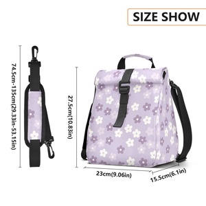 Sac à déjeuner isotherme pliable de haute qualité en cuir PU pour femme, sac à bandoulière réutilisable pour transporter les aliments - Product Image 3