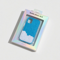 Étui de téléphone portable en forme de livre, verre trempé, gaufrage, laminage mat, doublure en éponge, boîte auto-érectible, matériaux recyclés