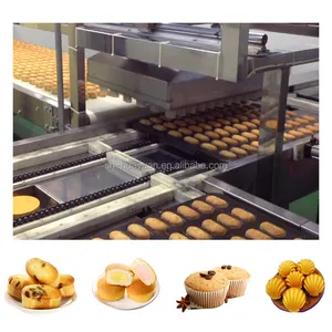 HYZBDG-600 özelleştirilmiş endüstriyel makine Cupcake ve çörek/sünger kek üretim hattı