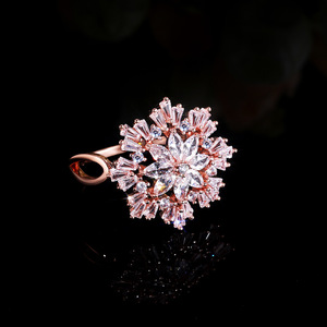 Anello con diamante F727, taglio marquise, colore bianco naturale G, gioielli da donna in stile romantico per fidanzamento - Product Image 4