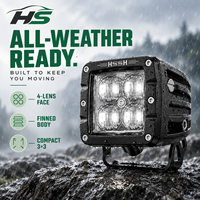 Lumière de travail LED HSSH 3x3 pouces 20W carrée IP69K avec optique à lentille Osram, projecteur et diffuseur, lumière auxiliaire tout-terrain pour ATV, UTV, camion, SUV