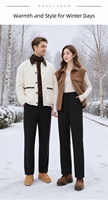 Pantalon d'hiver en duvet de canard, rembourré en laine, chaud, noir, coupe droite, épais et isolant, pour femmes et hommes