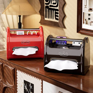 Lotuya Tissue Box With Remote Storage Multi Functional Black Home Decorative - Product Image 3