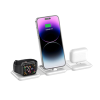 Pengisi daya cerdas lipat 15W, pengisi daya nirkabel cepat 3 dalam 1 dengan Logo kustom untuk iphone 17 Pro Max