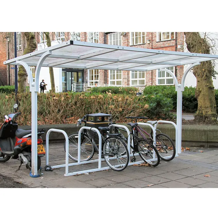 Individual cycle stands shelter racks simple bus stop shelter outdoor enclosed car park canopy for bike