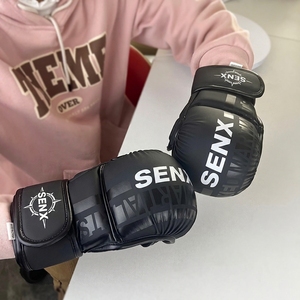 Guantes de Entrenamiento de Artes Marciales Mixtas (MMA) y Sanda, Negros, Económicos, Juveniles, con Diseño de <span class=keywords><strong>Venom</strong></span> de <span class=keywords><strong>Marvel</strong></span>, Personalizables, Transpirables, para Exteriores, con Cierre, de Cuero Sintético, para Boxeo - Product Image 5