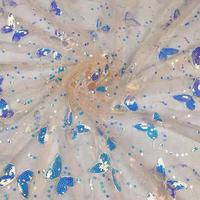 Tulle doux RTS, dentelle brodée de sequins, tissu en maille filet pour robe d'enfant