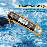 Accessoires de cuisine Thermomètre à sonde numérique en acier inoxydable 304 IPX6 étanche Ouvre-bouteille pour barbecue Four Cuisine alimentaire