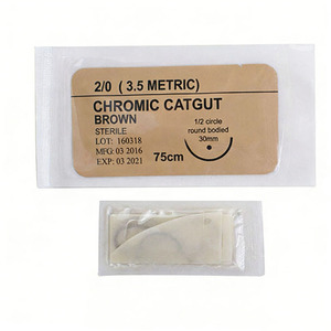 Hilo <span class=keywords><strong>de</strong></span> Catgut Cromado Personalizable, Curvado, Corte <span class=keywords><strong>de</strong></span> 3/8 <span class=keywords><strong>de</strong></span> Círculo, 75cm, Catgut Cromado para Reparación <span class=keywords><strong>de</strong></span> Tejidos - Product Image 4