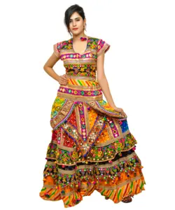 Diseñador de Gujarati Chaniya Choli-Garba-traje de la danza Navratri Ghaghra choli-chaniya choli