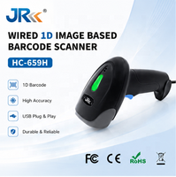 Escáner de Código de Barras con Cable USB 1D JR 659H, Lector de Código de Barras CCD de Mano Ultra Largo de 1.8M para Logística y Envíos