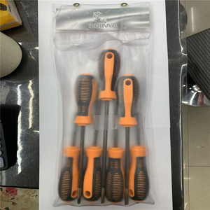 Jeu de tournevis 7 pièces isolés, confortables, avec manche en plastique, multi-usages, orange, en boîte, OEM, 6*125mm, pour usage domestique - Product Image 3