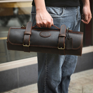 豪华皮革背包厨师刀卷袋11槽便携式收纳袋带礼品盒 - Product Image 6