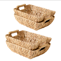 Paniers tissés à la main en jacinthe d'eau, écologiques et durables, vente en gros, bon marché et pratiques