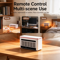 Chauffage portable BANCO en céramique PTC avec mode ventilateur, télécommande et lumière d'ambiance pour bureau et espace de travail