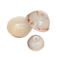 Bol à soupe, assiette à poisson, assiette triangulaire, bol à riz, bol à nouilles en céramique Su Tang de haute qualité, avec couleur sous-glaçure japonaise et design mignon