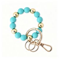 Handgelenk-Schlüsselanhänger Silikon-Perlen Schlüsselring Armband für Frauen Elastischer Armreif Schlüsselhalter