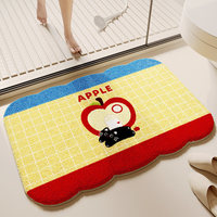 Tapis de bain shaggy résistants à l'usure, lavables en machine, avec adorable motif abeille, doux et confortables pour la maison