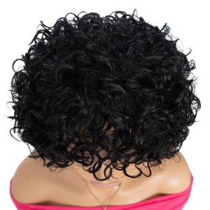 Perruque Courte Bouclée et Frisée avec Frange Noire, Résistante à la Chaleur, Fil Haute Température, Style Célébrité, Densité 180% pour Femmes Africaines et Européennes - Product Image 4