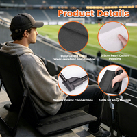 Chaise de stade robuste capacité 90/120 kg, série 6/7, cadre en aluminium, dossier pliable, coussin de siège pour adultes