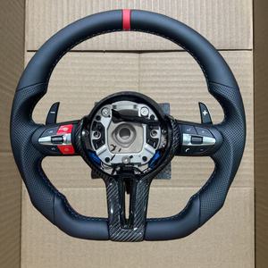 Volante Deportivo de Cuero M Sport para <span class=keywords><strong>BMW</strong></span> Serie F X3 <span class=keywords><strong>X4</strong></span> X5 M3 F20 F22 F30 F32 F35 F36 M6 F10 F25 F06 F11 F12 F15 F16 E90 E70 - Product Image 1