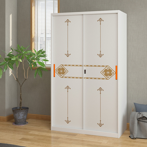 Factory Direct Heavy-Duty Iron <b>Storage</b> Cabinet Freestanding Metal Closet Sliding <b>Door</b> Steel Cloth Locker <b>Hanging</b> Rods Apartment - Product Image 3