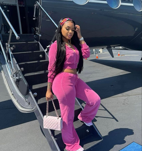 Set da <span class=keywords><strong>donna</strong></span> di alta qualità in due pezzi Set personalizzato giacca con Zip pantaloni della tuta Casual Jogger felpa con cappuccio <span class=keywords><strong>abbigliamento</strong></span> da <span class=keywords><strong>donna</strong></span> - Product Image 5