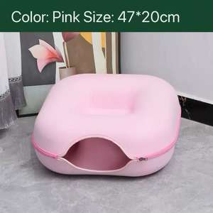 Kare kedi Hideaway evi + Donut yatak + tünel-4-sezon evrensel kedi oyuncak sondaj ve uyuklamak için - Product Image 4