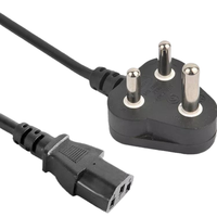 Cable de Alimentación para PC, Enchufe Sudafricano a Cable C13 BS-546 (tipo M) 250V 10A, Conector H05VV-F 3G 0.75mm2 para Computadora, TV, etc.