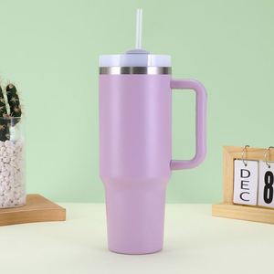 Gobelet de voyage isotherme H2.0 avec poignée, 40 oz, double paroi, couvercle, paille, antidérapant, couleur personnalisée OEM - Product Image 4
