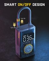 OdenPeak Fanttik X9 Pro 150PSI Air Compressor Compact Portable Electric Bike Pump Jet-Inflate Digital Tire Pressure Gauge Mechanical