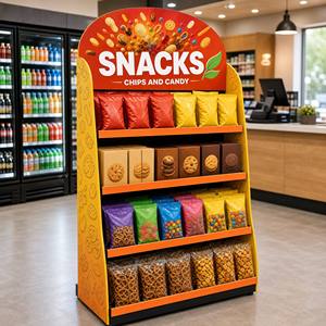 Présentoir en carton pour snacks, chips, bonbons et noix – Présentoir de comptoir portable, montage facile pour magasin de détail - Product Image 3