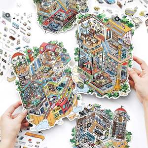 3 Pegatinas de Paisaje de Edición Grande por Paquete, Hoy 38 Mini Juguetes de Tienda de Campaña <span class=keywords><strong>3D</strong></span> Están Disponibles para la Venta - Product Image 1